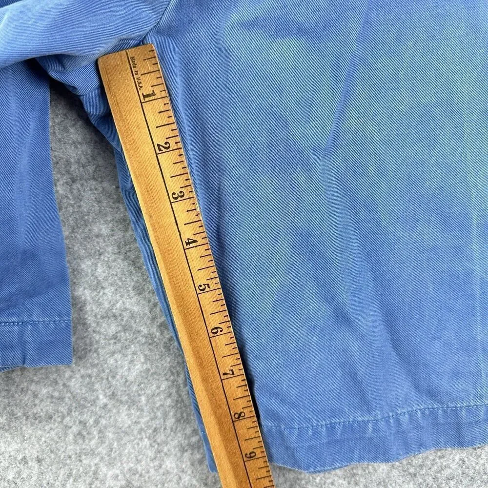 Peter Millar Shorts Mens 38 Blue Winston Washed Twill Chino Pima Cotton Preppy